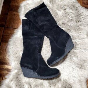La Canadienne Rare Edition  Waterproof Suede Wedge Boots w Fur Interior-…